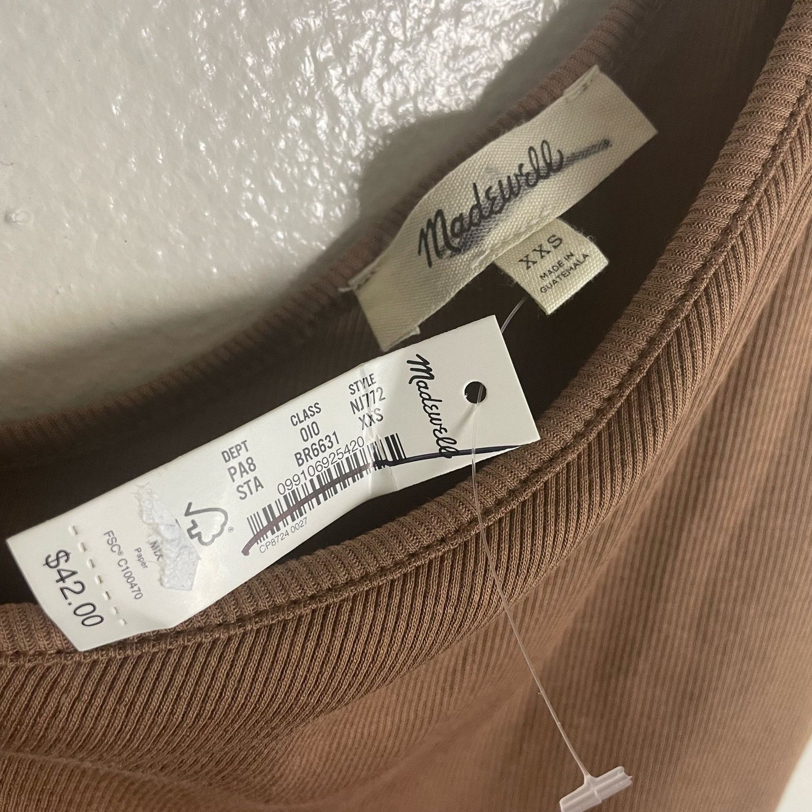 Madewell Madewell Brightside One Shoulder Rib Tank Top US Women's XXS Size XXS / US 00 / IT 34 - 3 Thumbnail