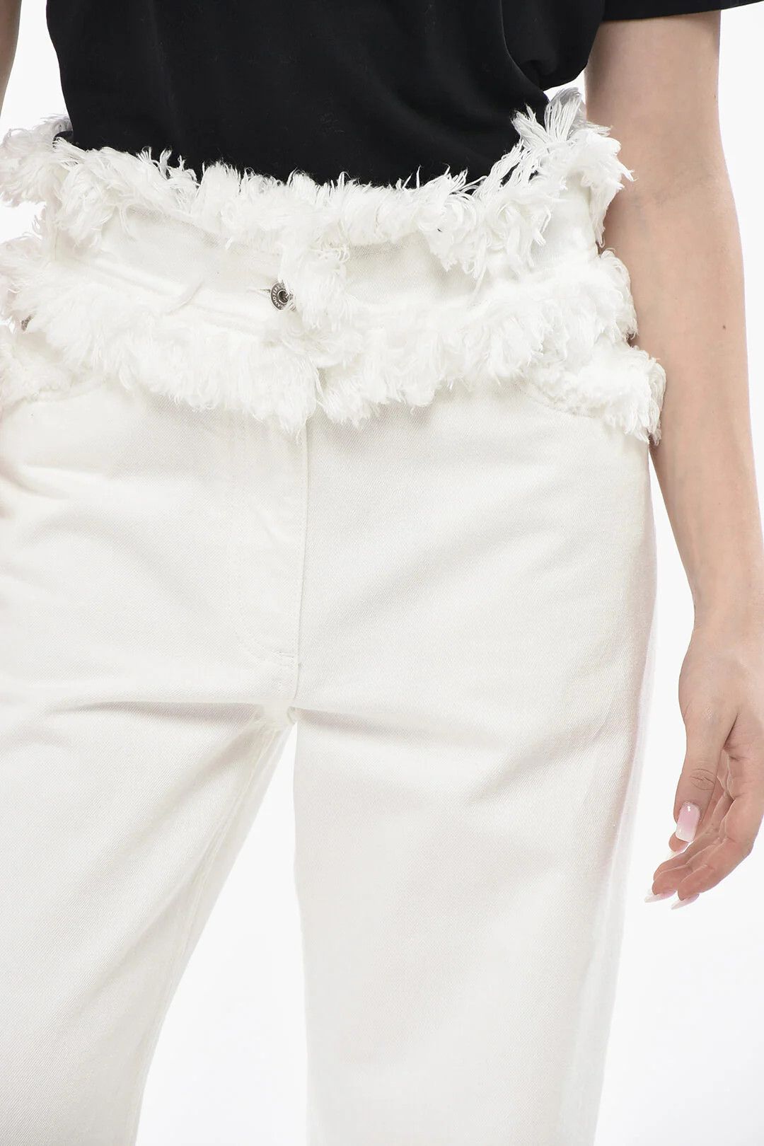 Salvatore Ferragamo og1mm0426 Cotton Straight-Fit Jeans in White Size 27" / US 4 / IT 40 - 3 Thumbnail