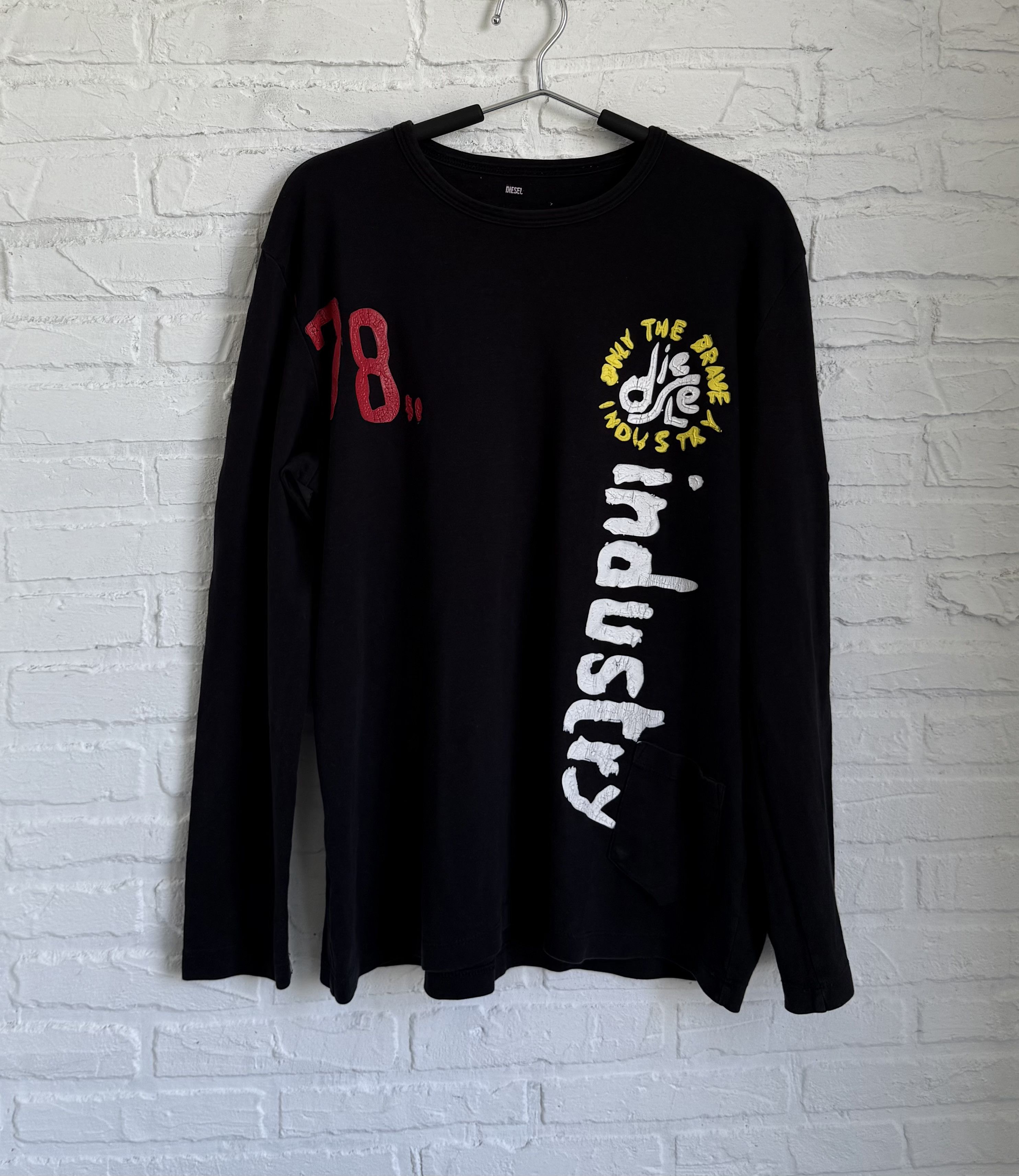 Diesel Vintage y2k Diesel hand painted logo long sleeve t-shirt Size US L / EU 52-54 / 3 - 2 Thumbnail
