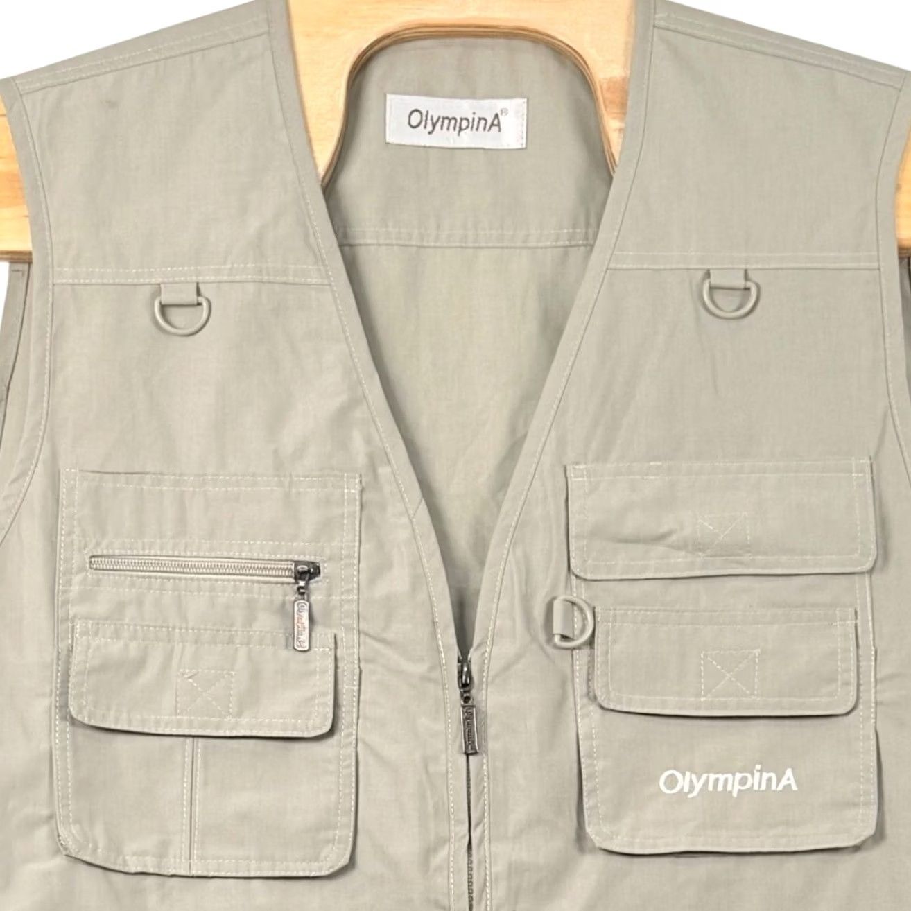 Vintage OlympinA XL Utility Vest Khaki 14 Pockets Fishing Safari Tactical Gorpcore EUC Vest Men XL Khaki Tan Pockets 14 Full Zip Breathable Camouflage? Size US XL / EU 56 / 4 - 2 Thumbnail