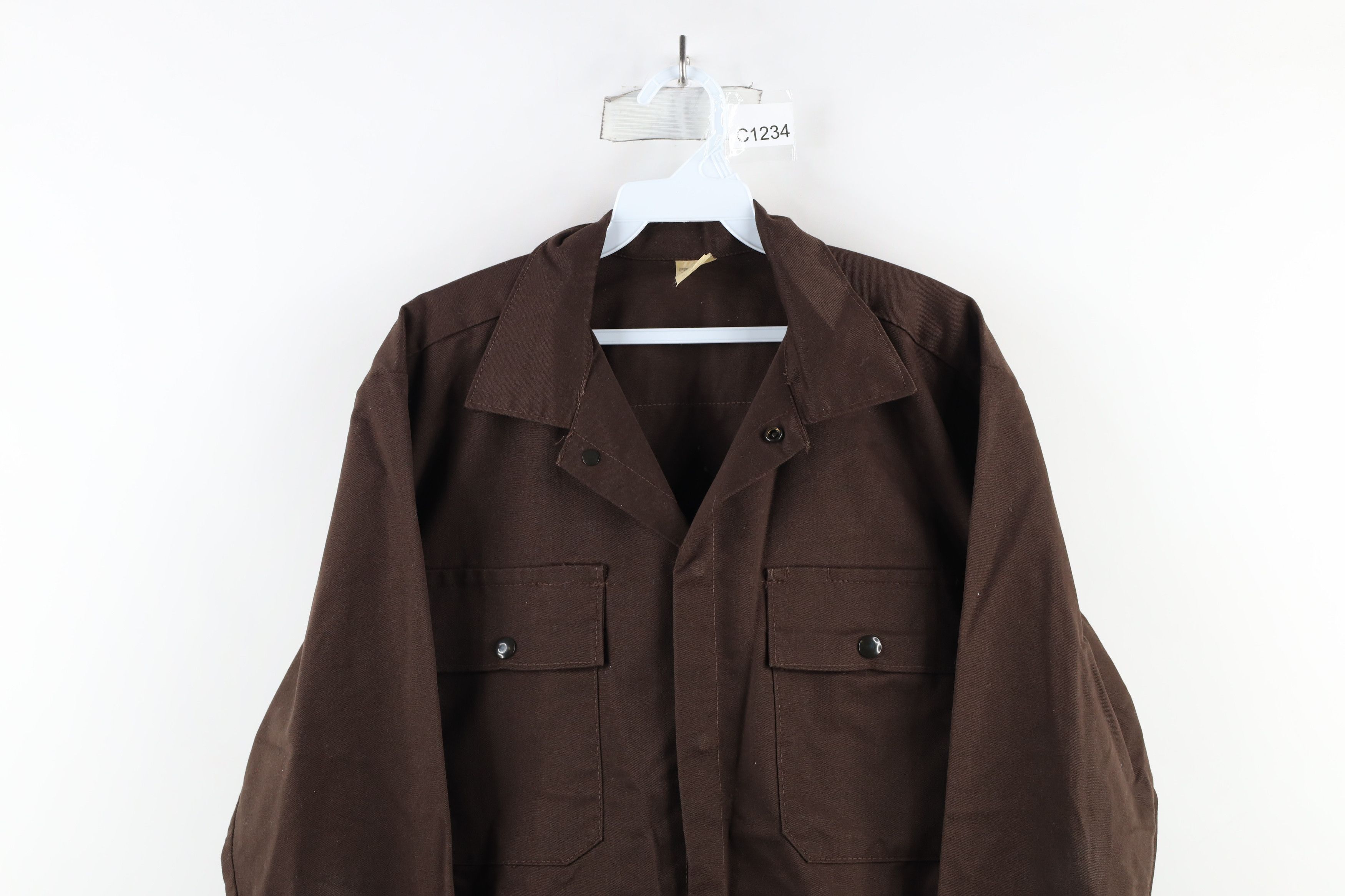 Vintage Vintage 90s Streetwear Work Button Shirt Brown USA Size US M / EU 48-50 / 2 - 2 Thumbnail