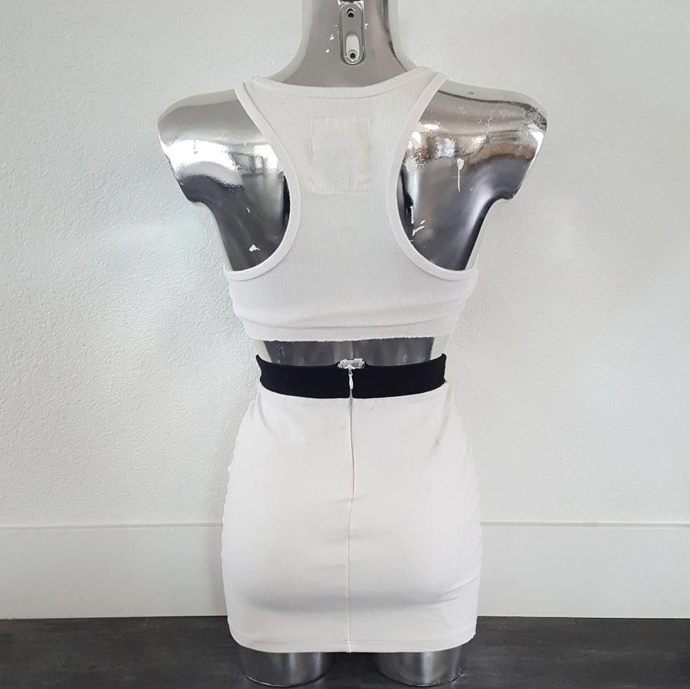 Lulus White Black Banded Lulu's High Waisted Mini Size 28" / US 6 / IT 42 - 2 Thumbnail