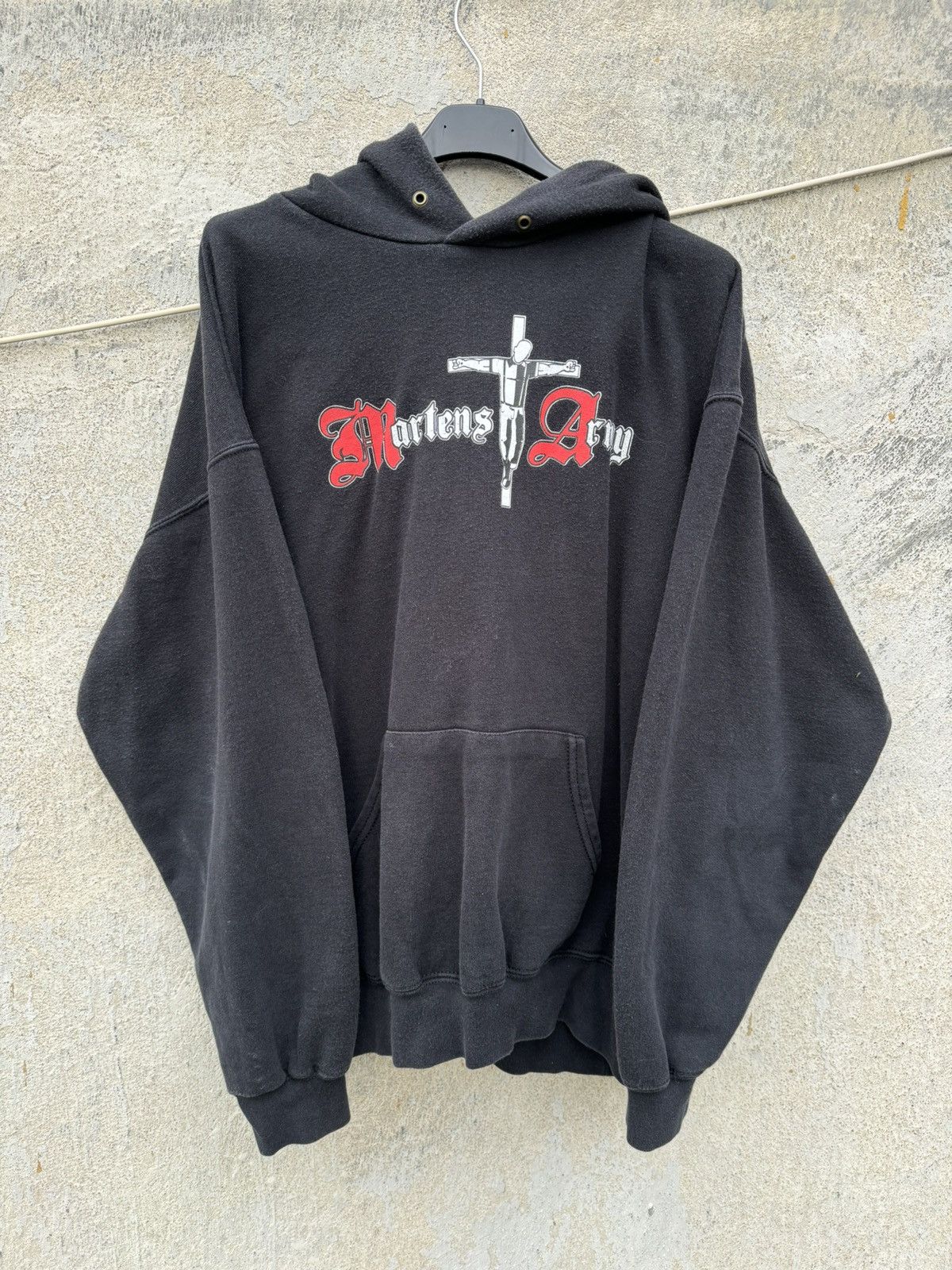 Band Tees × Vintage Vintage Washed Punk Hoodie Martens Army Skinheads Metal Size US L / EU 52-54 / 3 - 8 Thumbnail