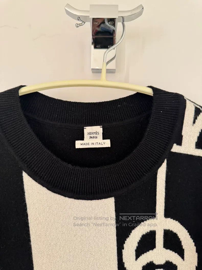 Hermes Hermes Black and white knit sweater Size XS / US 0-2 / IT 36-38 - 4 Thumbnail