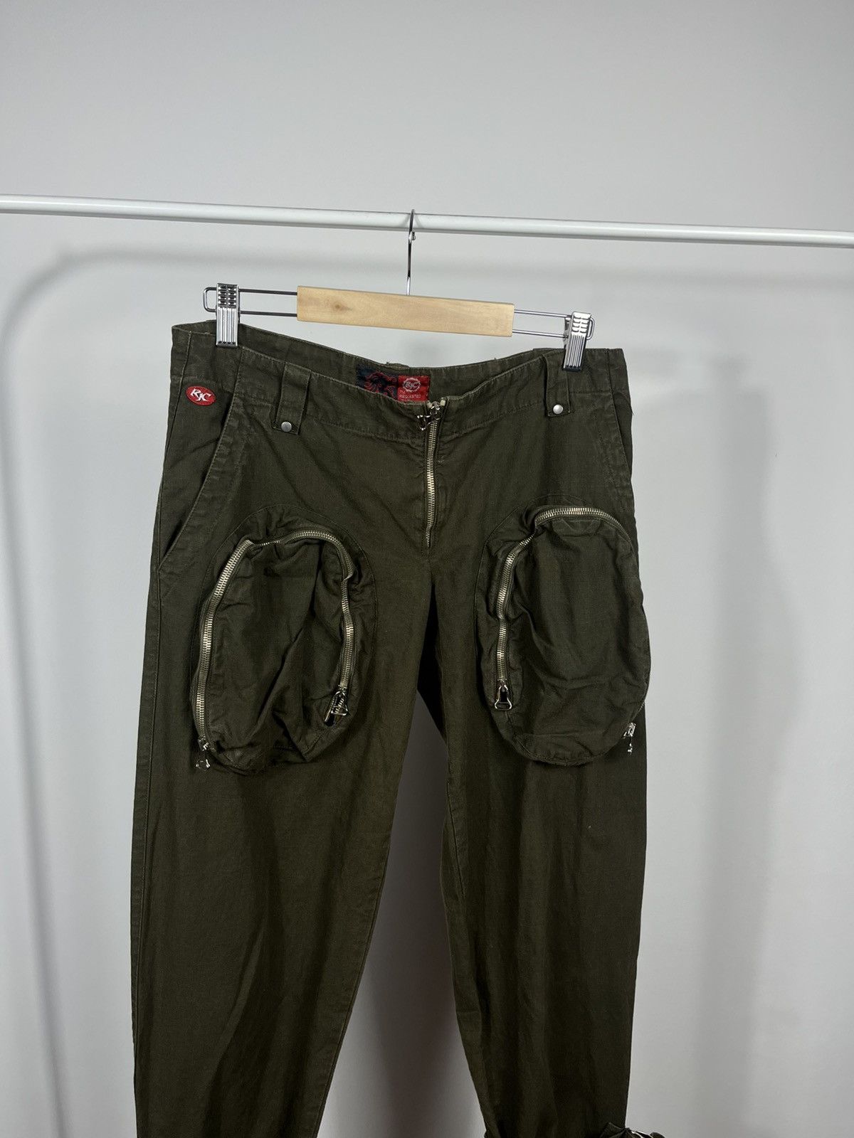 Other Avant-Garde Olive Cargo Pants Zip Pocket Strap Design Size US 31 - 2 Thumbnail