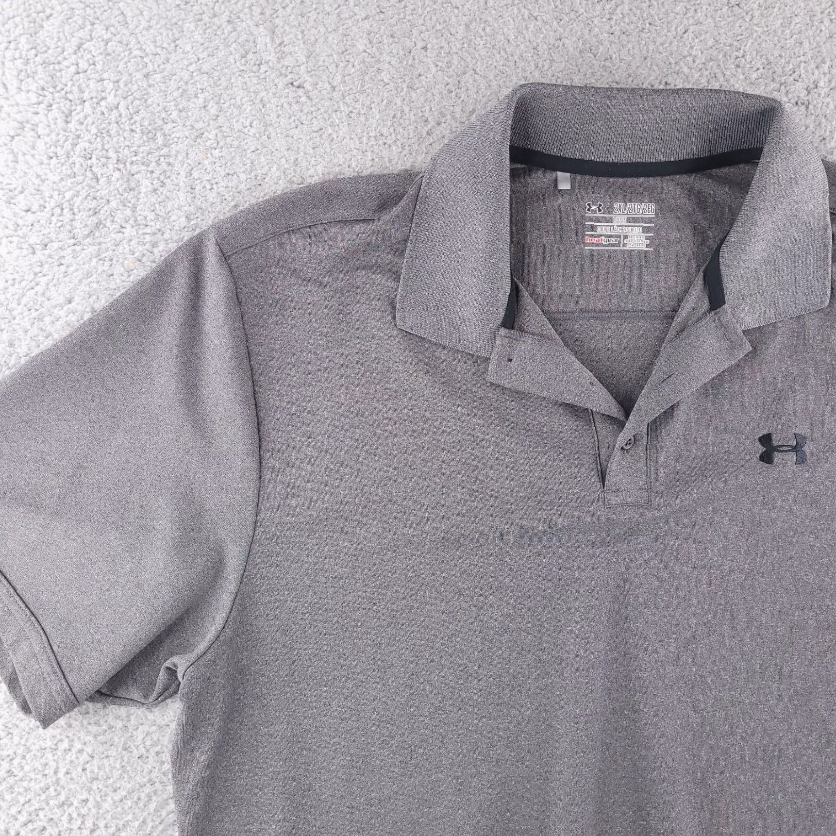 Under Armour Under Armour Polo Shirt Mens 2XL Gray Golf Performance Stretch Short Sleeve Size US XXL / EU 58 / 5 - 4 Thumbnail
