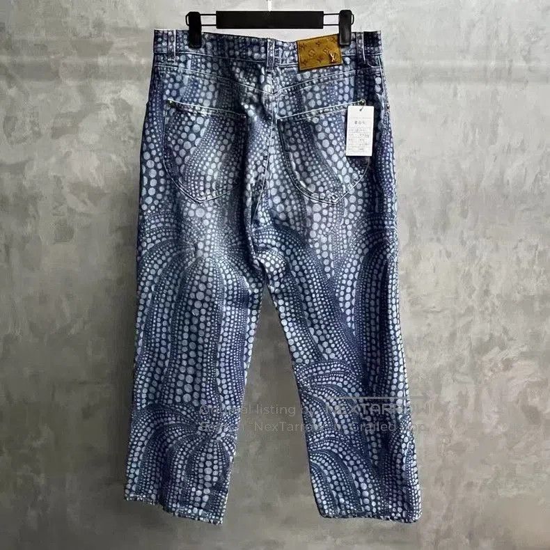 Louis Vuitton Louis Vuitton Blue Pumpkin Print Denim Jeans. Size US 33 - 2 Thumbnail