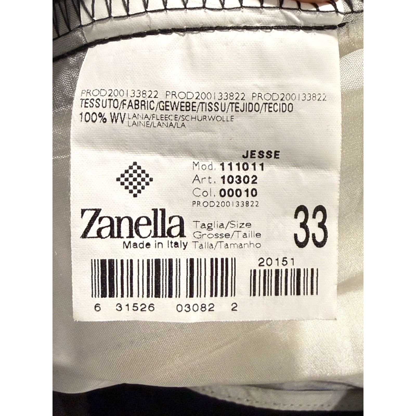 Zanella ZANELLA Pants Men's Wool Dress Pants 33x29 Black Regular Cuffed Made in Italy Formal Business Wedding Mens Size US 33 - 4 Thumbnail
