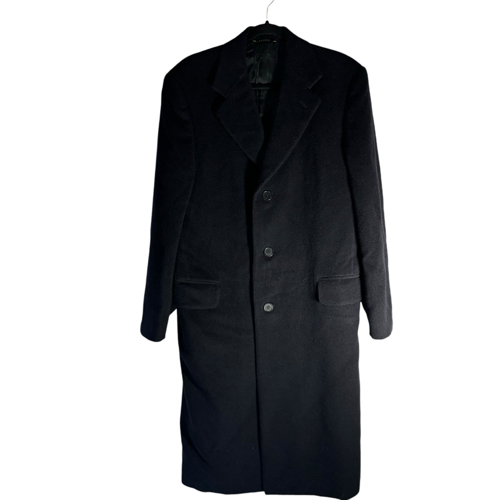 Lanvin LANVIN CLASSIQUE Pure Wool Overcoat 48R Italy Black Coat Size US M / EU 48-50 / 2 - 2 Thumbnail
