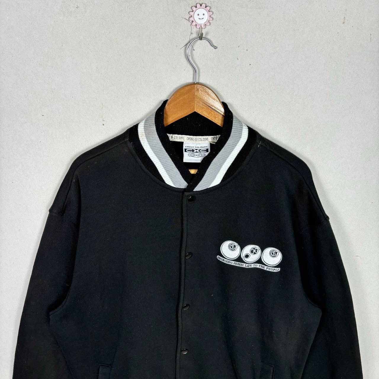 Vintage 90s Cross Colours Black Varsity Jacket
