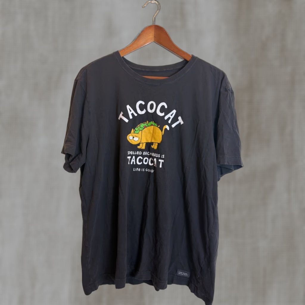 Life is Good Life is Good Men Short Sleeve Crusher Lite Tee Tacocat Black Large Size US 33 - 1 Thumbnail