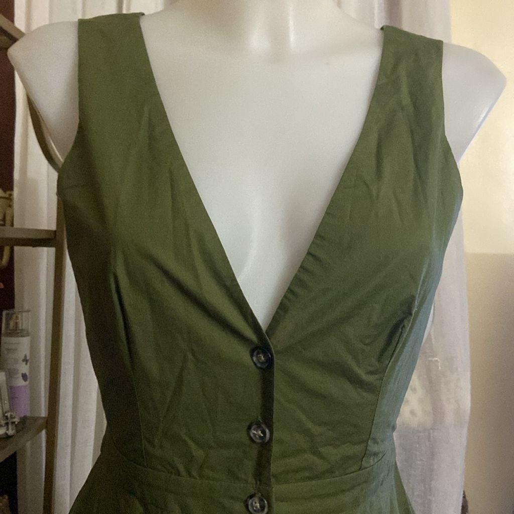 Other Saloni Zoe zoey dress cutout uk 8 is US 4 military green Size S / US 4 / IT 40 - 7 Thumbnail
