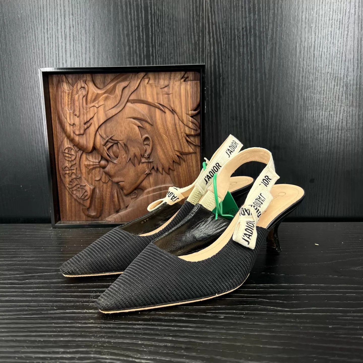Dior DIOR J'Adior Women's Embroidered Black Heels Size 36.5 Size US 6 / IT 36 - 1 Thumbnail