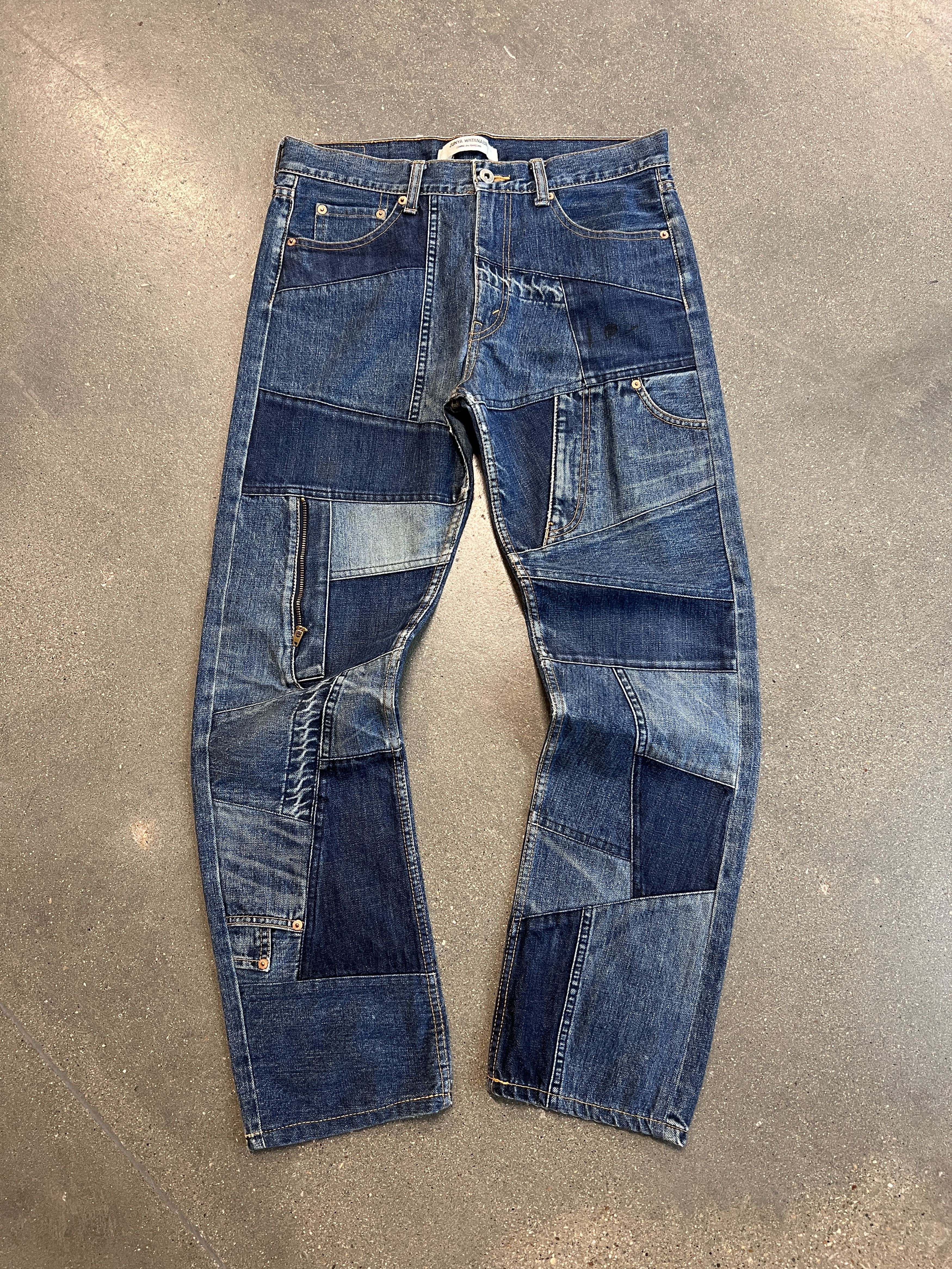 Pre-owned Comme Des Garcons X Junya Watanabe Comme De Garcons Patchwork Denim Medium Wash In Blue