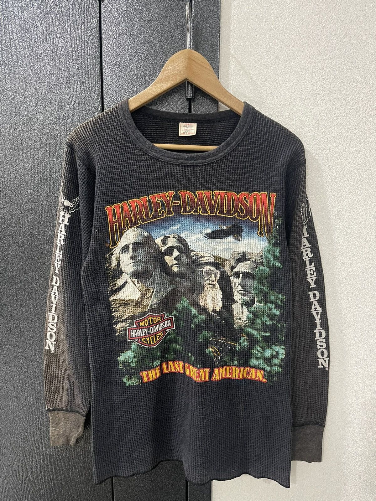 Harley Davidson Vintage Harley Davidson Longsleeve Distressed Knit Size US S / EU 44-46 / 1 - 1 Thumbnail