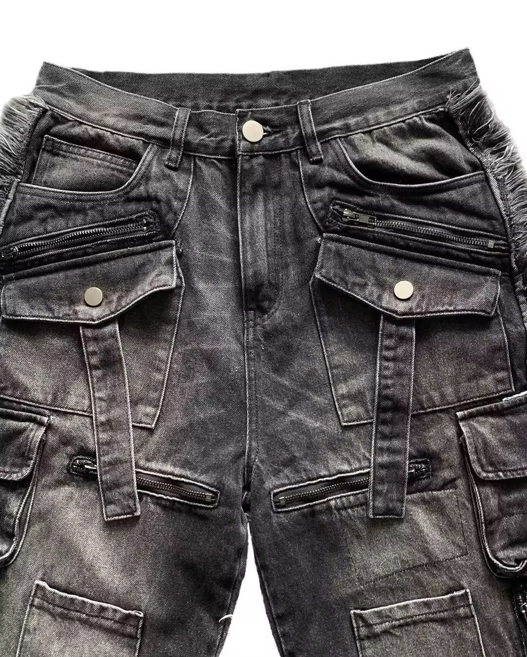 Jean × Vintage Washed Baggy Design Multi-Pocket Denim Pants Size US 34 / EU 50 - 4 Thumbnail