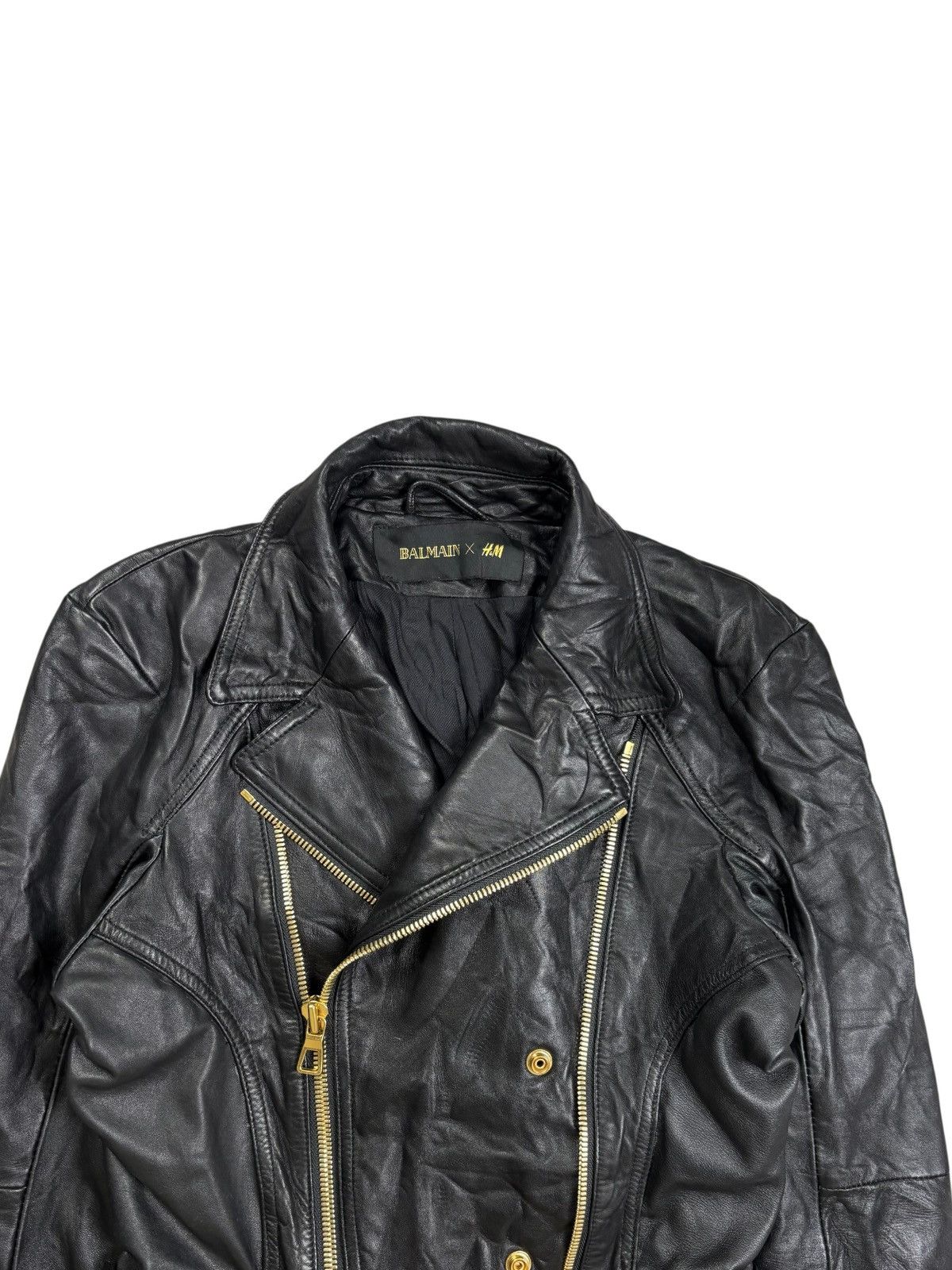 Balmain Archive Balmain by Decarnin x H&M - Leather Jacket Size XS / US 0-2 / IT 36-38 - 9 Thumbnail