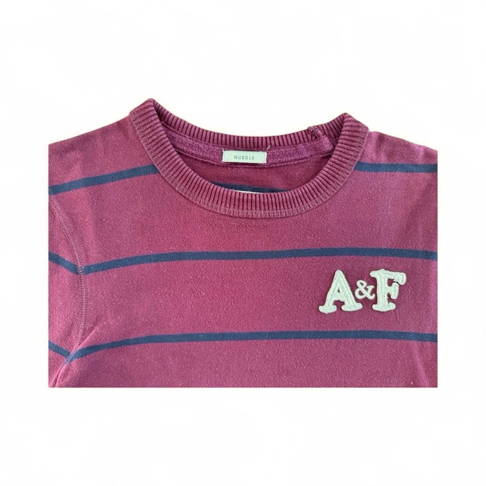 Abercrombie & Fitch Abercrombie & Fitch Burgundy Striped Long Sleeve Tee Size US M / EU 48-50 / 2 - 4 Thumbnail