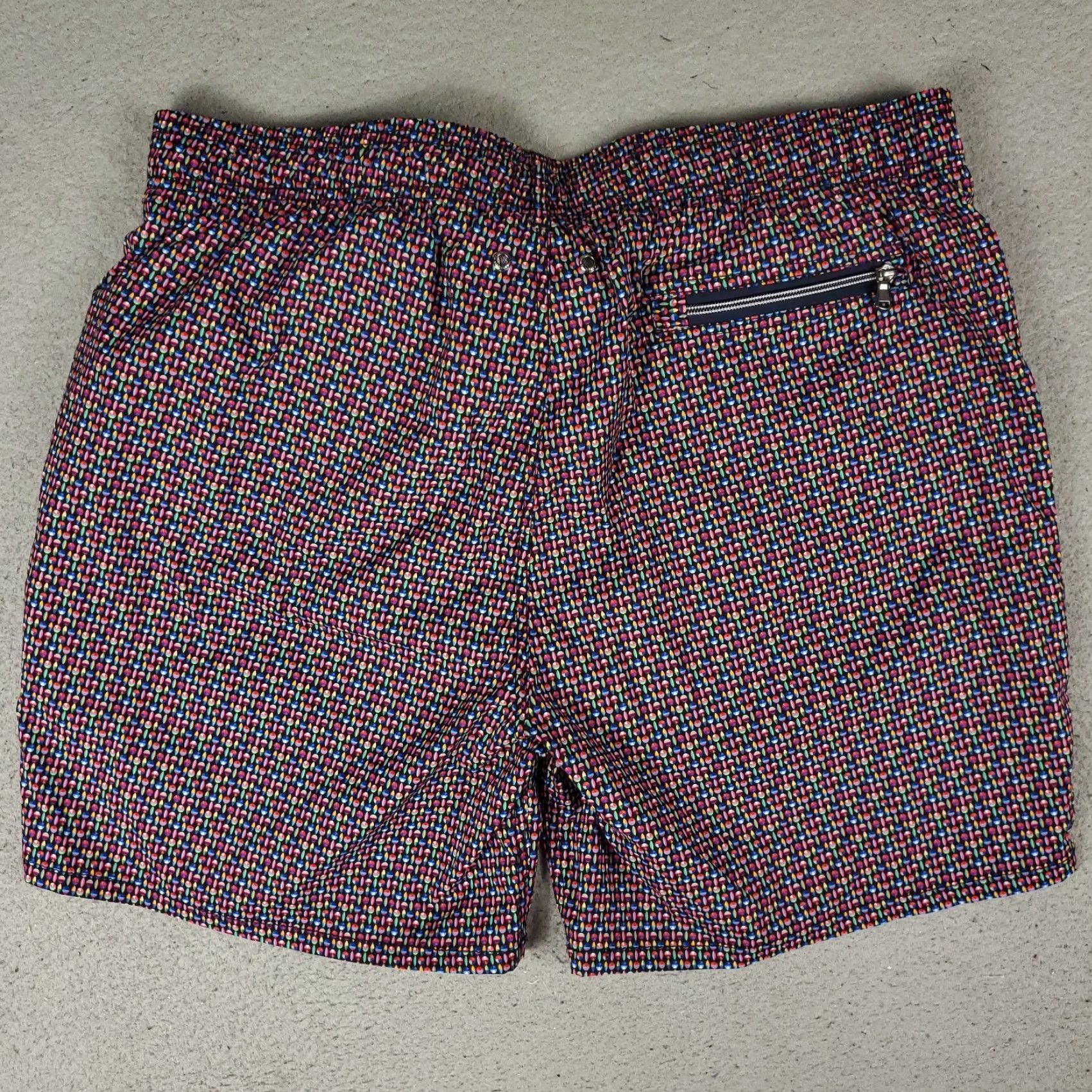BUGATCHI BUGATCHI Shorts Mens 2XL Blue Geometric Surf Beach Board Swim Trunks Modern Mens Size US 39 - 7 Thumbnail