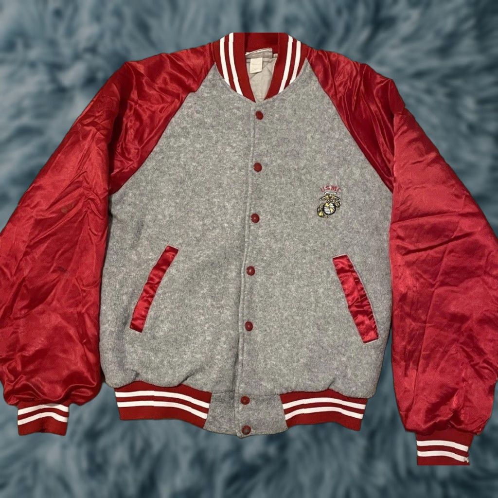 Vintage VINTAGE USMC Jacket S Gray Academy Bomber Jacket Men 90s 70s Military College Grunge USA Marines Usmc Navy Military USA Size US S / EU 44-46 / 1 - 1 Thumbnail