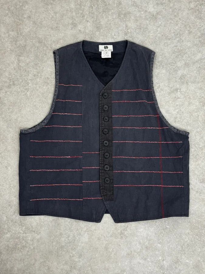 Dries Van Noten 1990s Dries Van Noten Navy Lined Vest Size US S / EU 44-46 / 1 - 1 Thumbnail