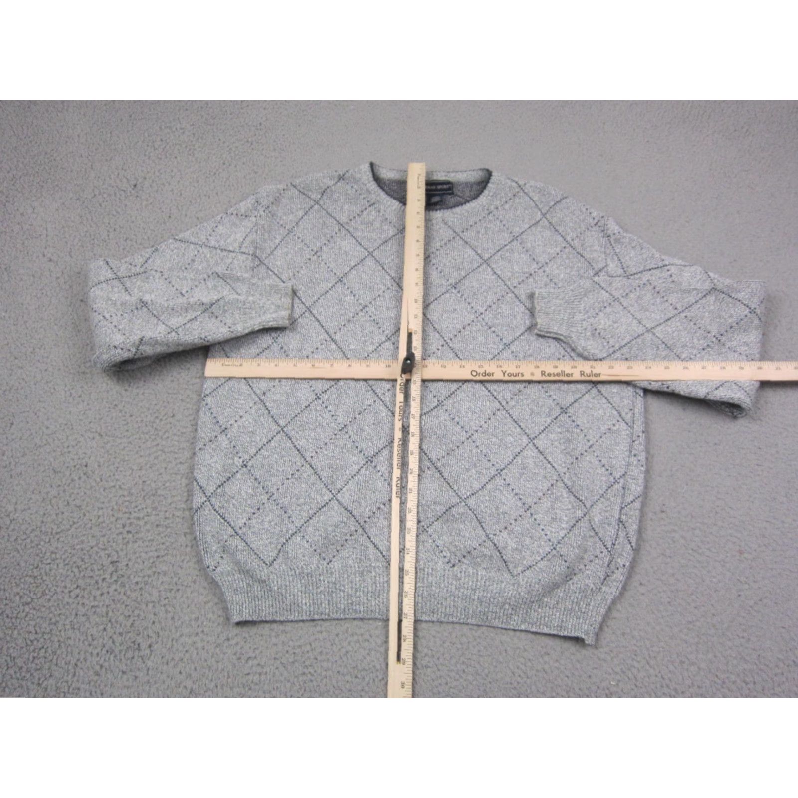 Vintage VINTAGE Fairway Sport Sweater Mens L Gray Diamond Crewneck Pullover Knit Knitwear Casual USA Size US L / EU 52-54 / 3 - 6 Thumbnail