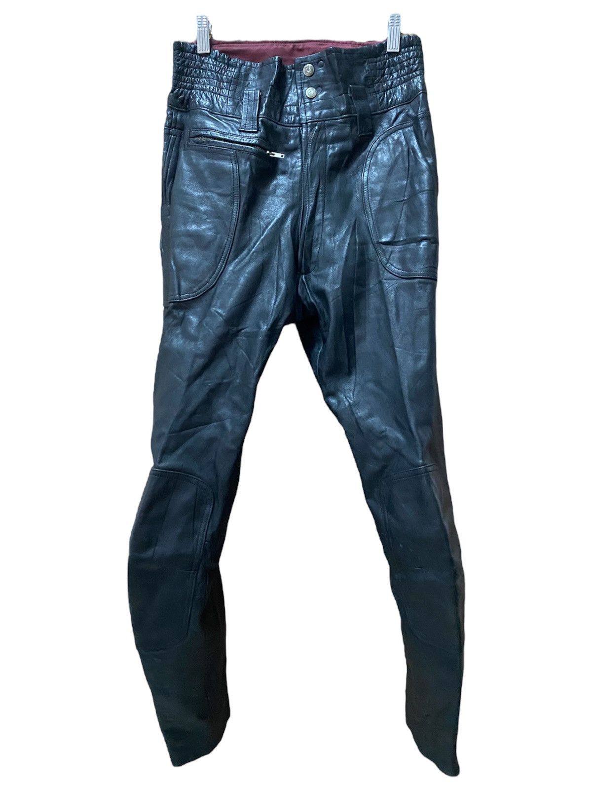 Japanese Brand × Leather × Vintage 90s VTG KUSHITANI HAMAMATSU LEATHER BIKER PANTS Size US 30 / EU 46 - 1 Thumbnail