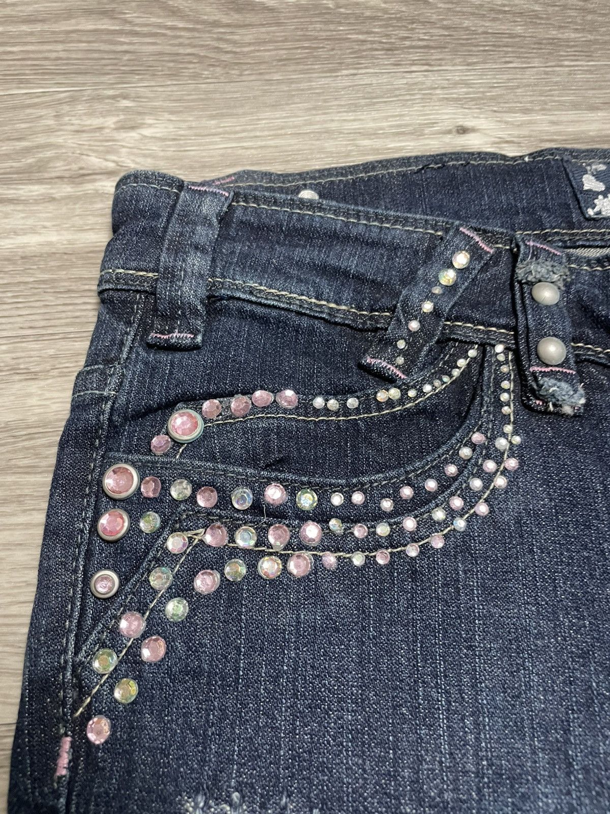 Japanese Brand New Boot Cut Rhinestones Denim Jeans Vintage Y2K 90s Punk Size 38" / US 16 / IT 52 - 8 Thumbnail