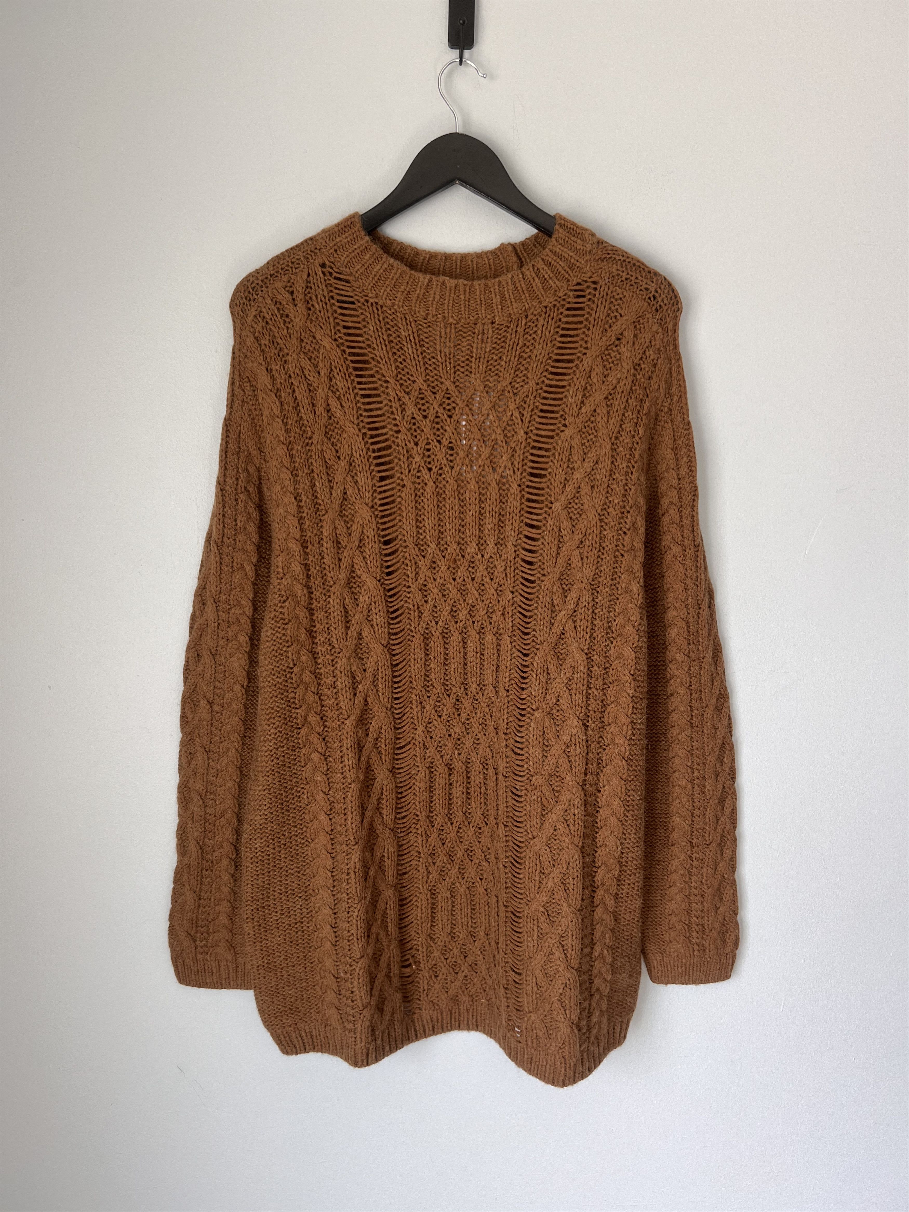 Maison Margiela Maison Margiela Cable Knit Sweater in Burnt Sienna Size US L / EU 52-54 / 3 - 1 Thumbnail