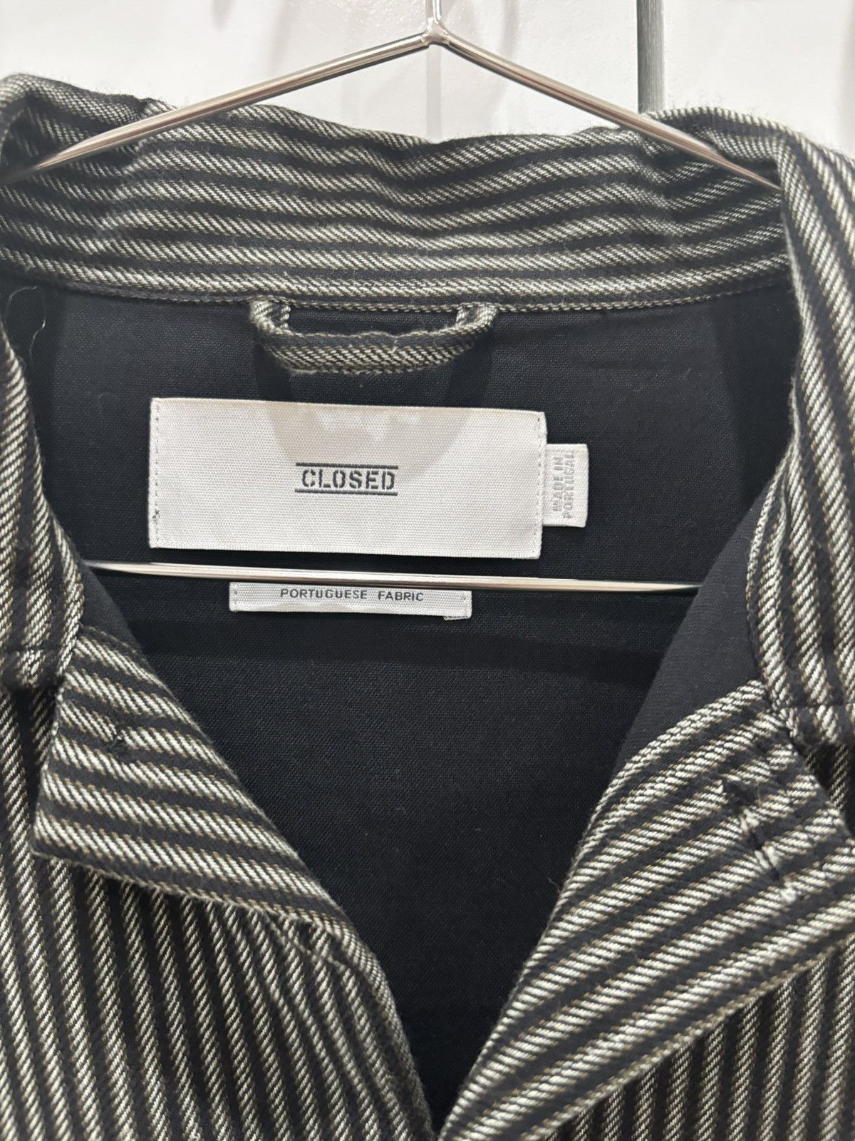 CLOSED Closed Mens Striped Chore Jacket Portuguese Fabric Overshirt Size US L / EU 52-54 / 3 - 3 Thumbnail