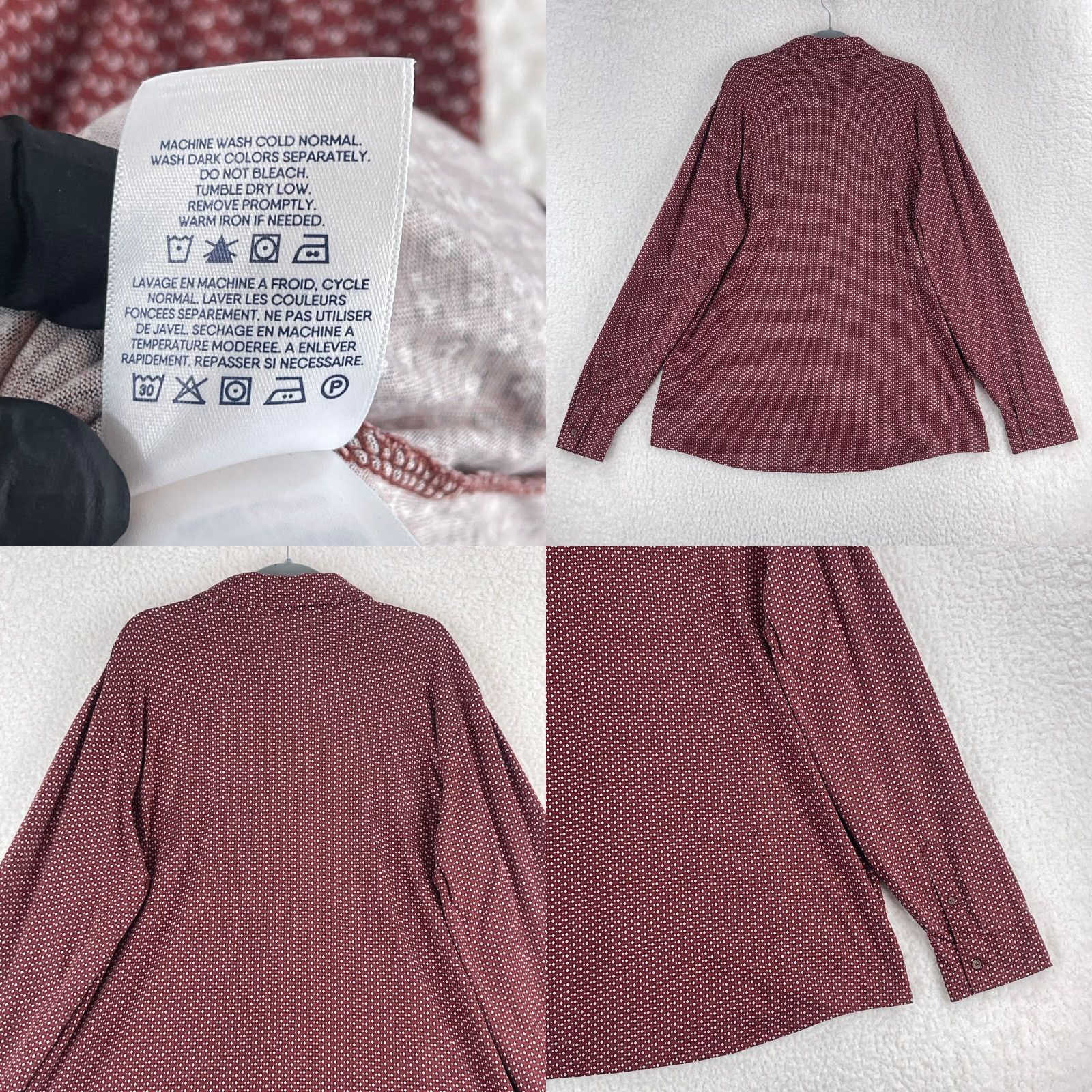 Lands' End Lands' End Polo Shirt Mens Size XXL Red Long Sleeve Collared Stretch Geo Print Size US XXL / EU 58 / 5 - 9 Thumbnail