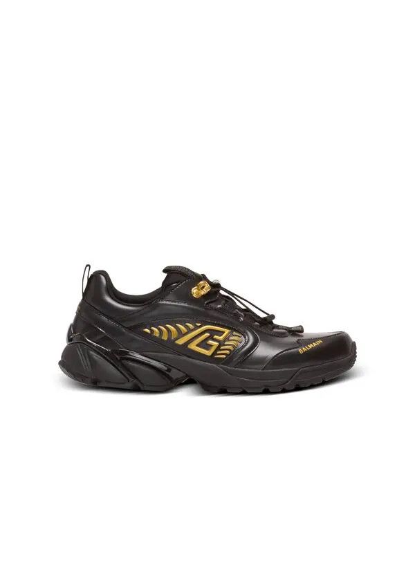 Balmain o1s1wg111225 Cosmic Dust Glazed Leather Trainers in Black Size US 8 / EU 41 - 1 Preview
