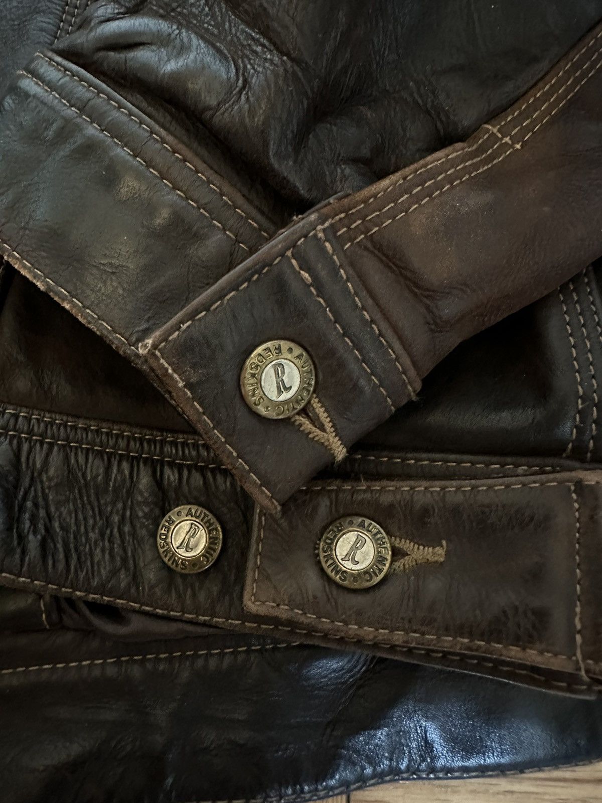 Other Redskin Leather Trucker Jacket rare heavy brown Size US XL / EU 56 / 4 - 4 Thumbnail