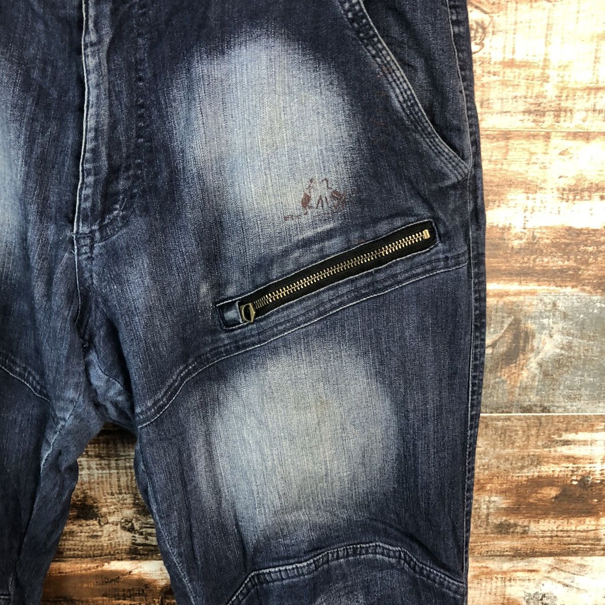 Japanese Brand Japanese Brand Blue Distressed Denim Pants #A2093 Size US 35 - 10 Thumbnail