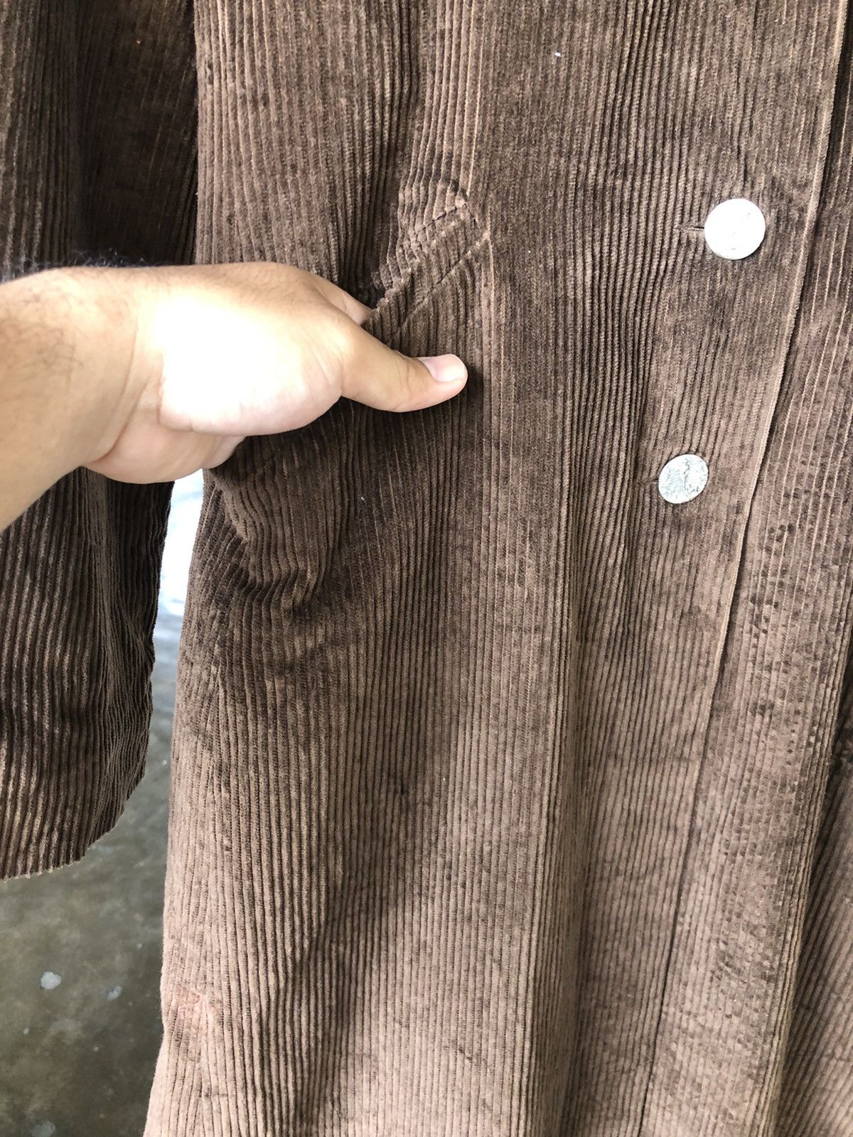 agnes b. Vintage 90s Agnes B Corduroy Long Coat Size M / US 6-8 / IT 42-44 - 7 Thumbnail