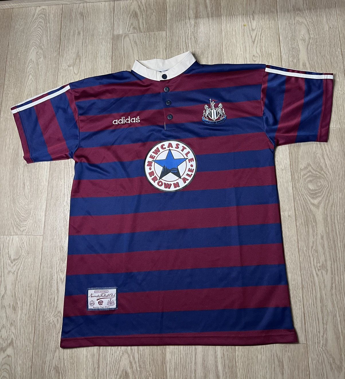 image of Adidas Newcastle Away Shirt 1995/1996 9 Shearer Shirt Jersey in Maroon, Men's (Size 2XL)