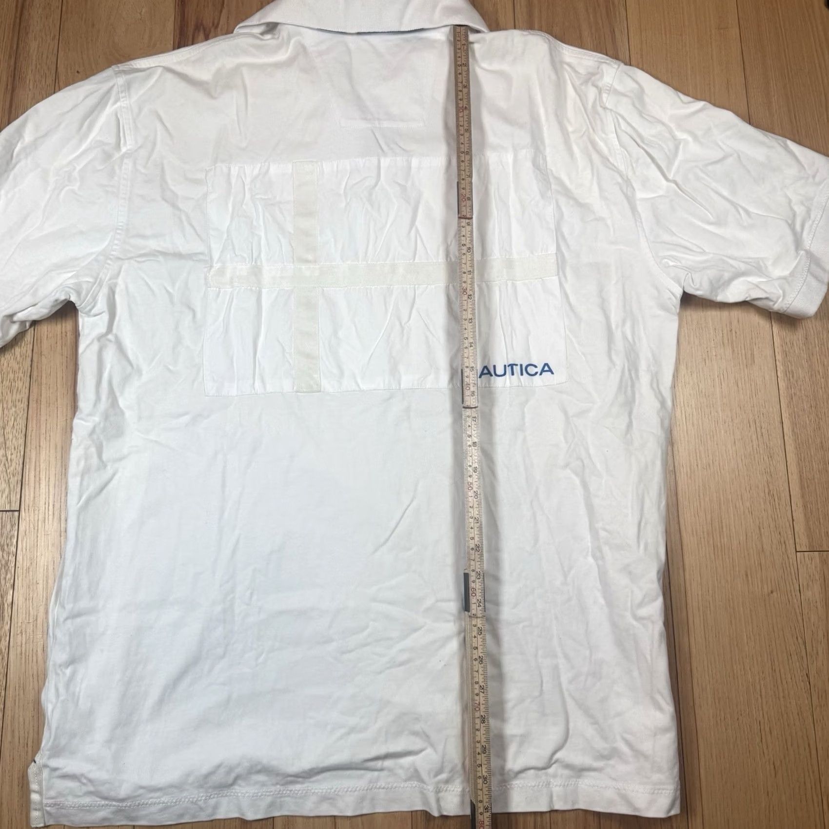 Nautica Nautica Rugby Polo Shirt Mens XXL White Swedish American Flag Patch Polo Mens 2XL White Flag Patch Rugby Shirt Size US XXL / EU 58 / 5 - 7 Thumbnail
