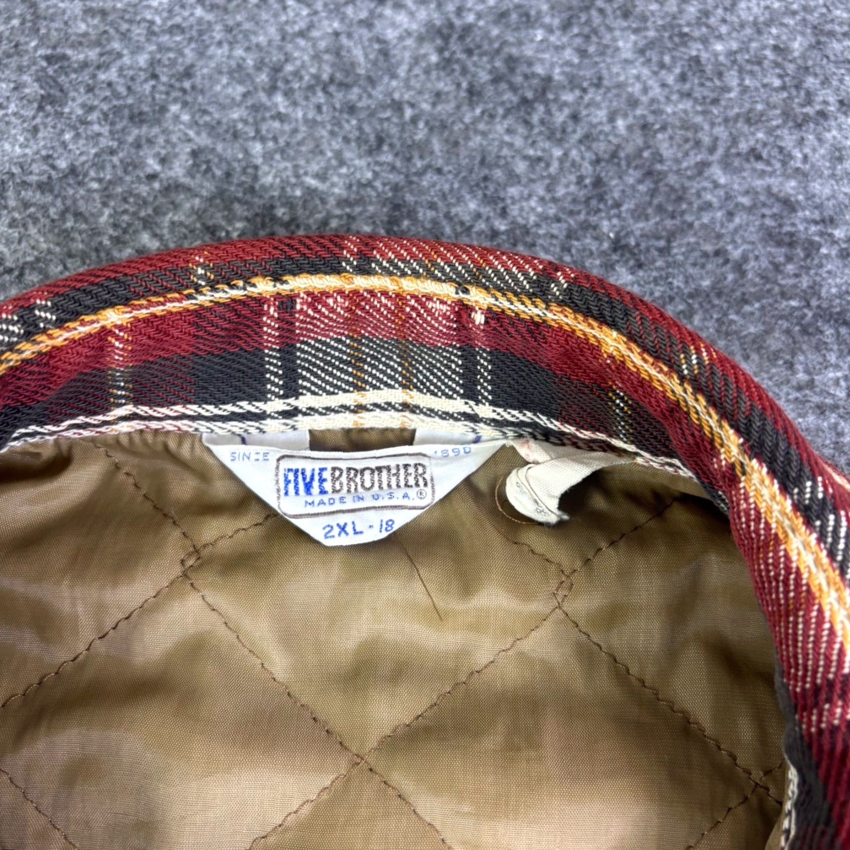 Vintage Five Brothers Men's 2XL Quilted Flannel Lined Plaid Shirt Jacket Warm Workwear Size US XXL / EU 58 / 5 - 5 Thumbnail