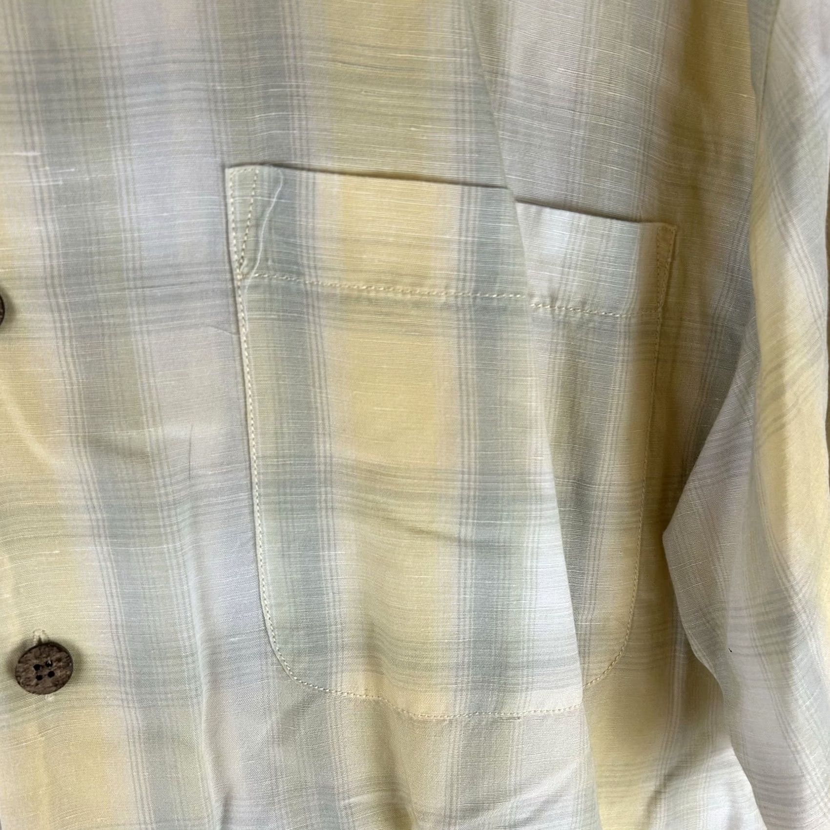 Tommy Bahama Tommy Bahama Linen Blend Camp Shirt Mens Medium Plaid Yellow Short Sleeve - Vintage Size US M / EU 48-50 / 2 - 4 Thumbnail
