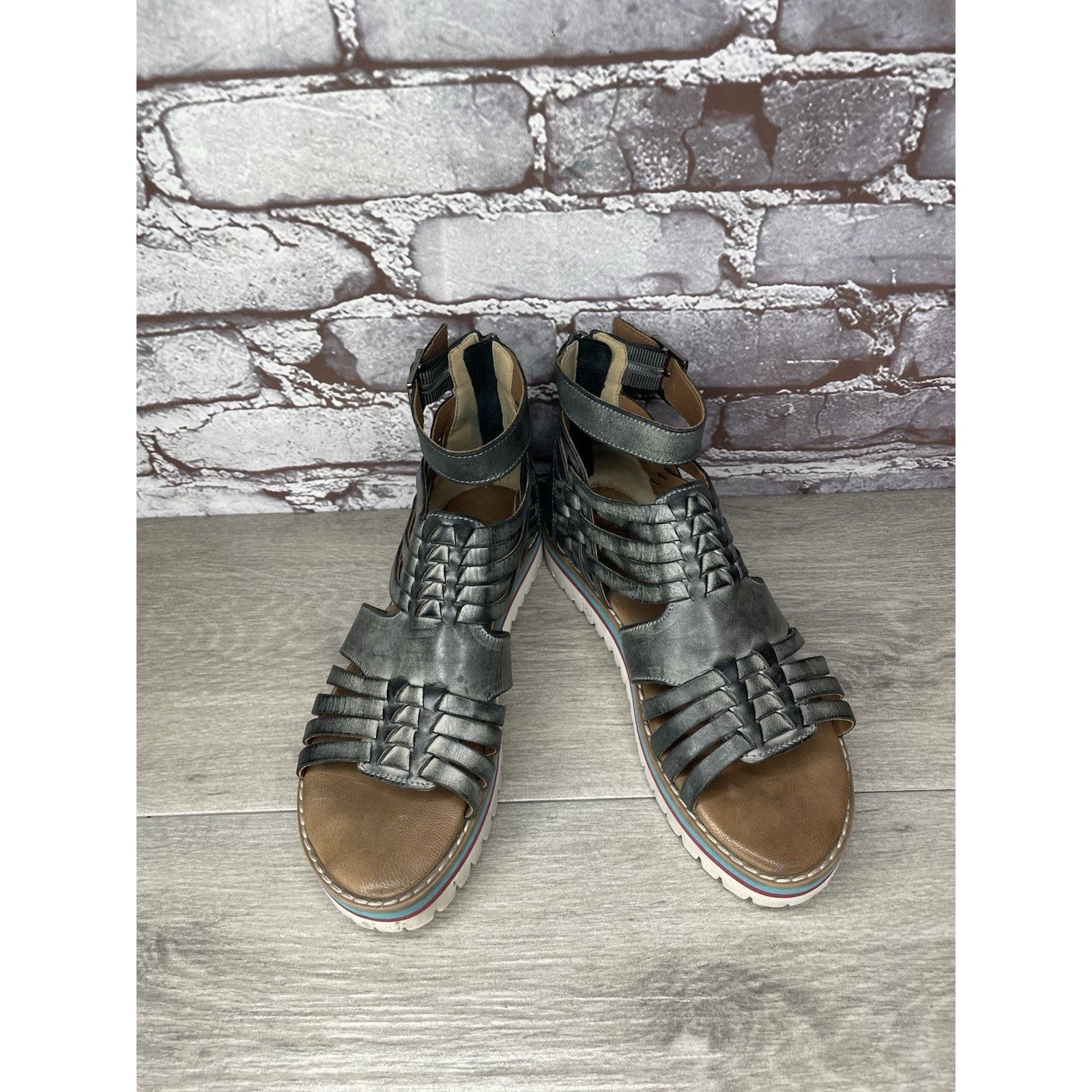 Bed Stu Roan By Bed Stu Scarletty Gladiator Hi Gray Leather Epica Sa Size US 7 / IT 37 - 4 Thumbnail