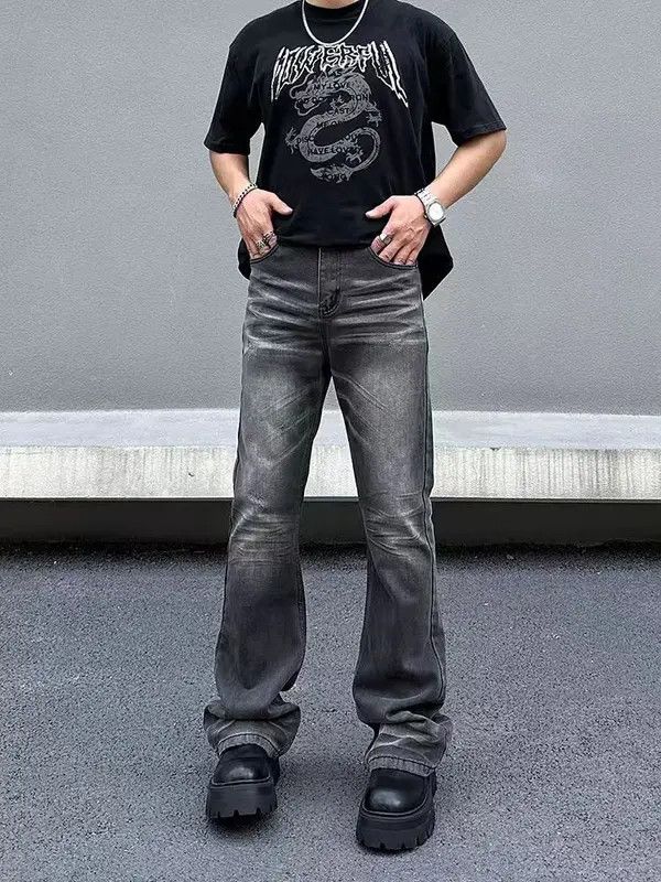 VIBE Street Vintage Gradient Washed Micro Flare Black Jeans Size US 30 / EU 46 - 5 Thumbnail