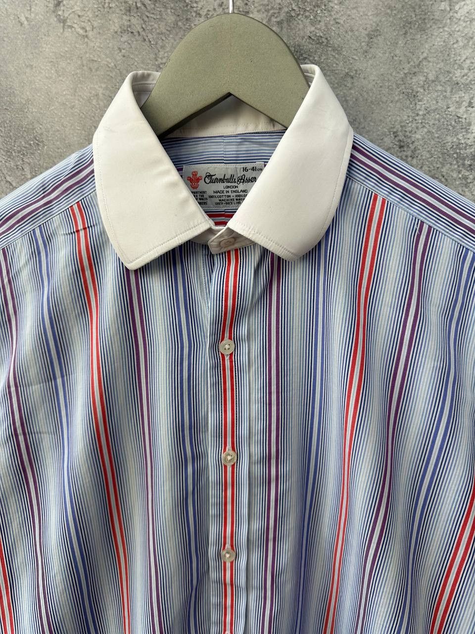 Designer Turnbull & Asser Stripe Dress Shirt Button Up England Luxury Size US L / EU 52-54 / 3 - 5 Thumbnail
