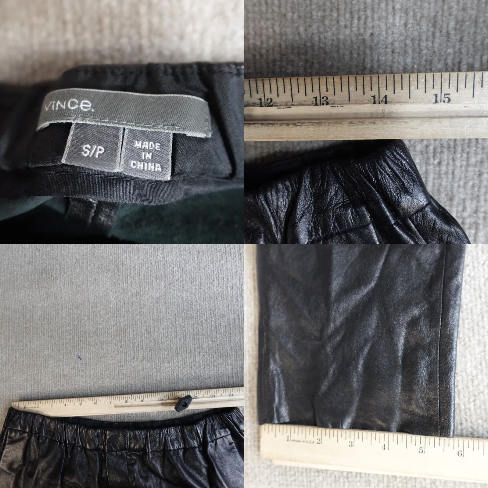 Vince Vince Pants Womens Small Black Leather Solid Pull On V118120690 Size 28" / US 6 / IT 42 - 8 Thumbnail