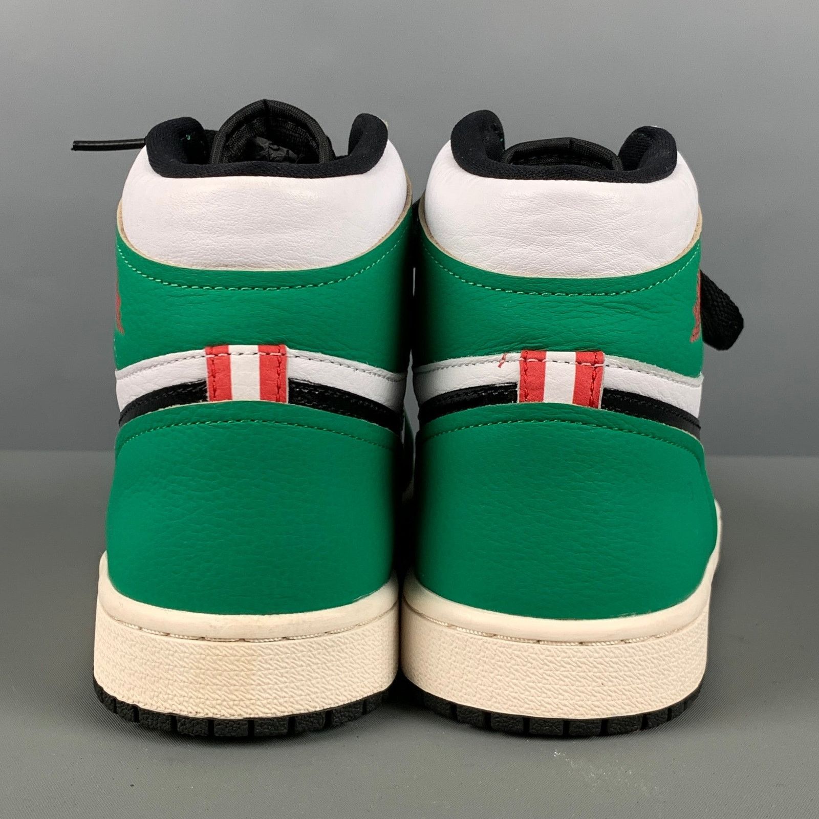 Nike Size 7.5 Green White Leather Color Block High Top Sneakers Size US 7.5 / IT 37.5 - 3 Thumbnail