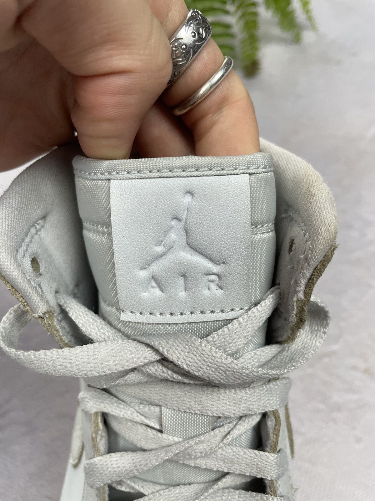 Jordan Brand × Nike Nike Air Jordan 1 Retro High Pure Platinum Sneakers Size US 9.5 / EU 42-43 - 14 Thumbnail