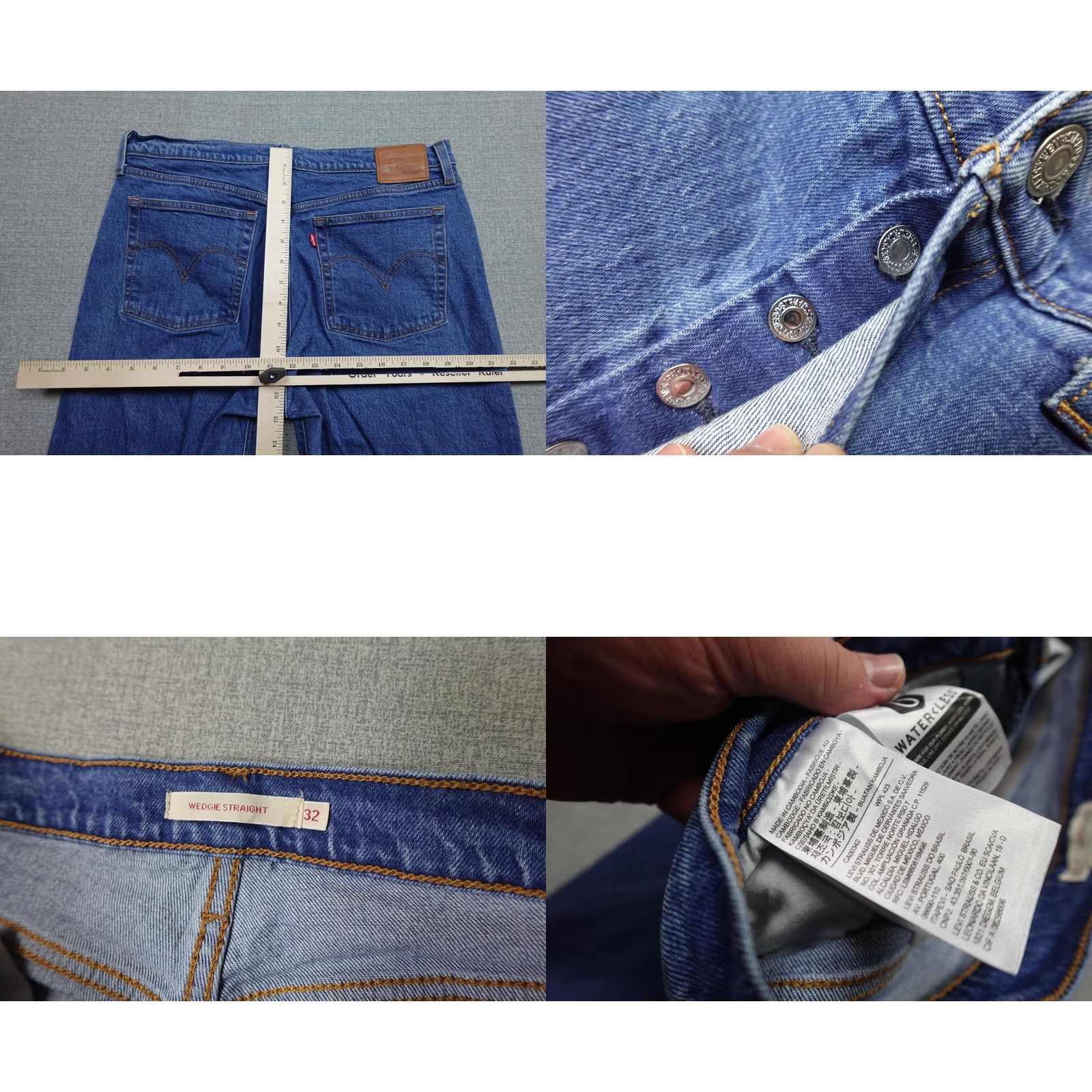 Levi's Levi's Wedgie Straight Jeans Womens 32x26 Blue High Rise Button Fly Denim Size 24" / US 00 / IT 34 - 8 Thumbnail