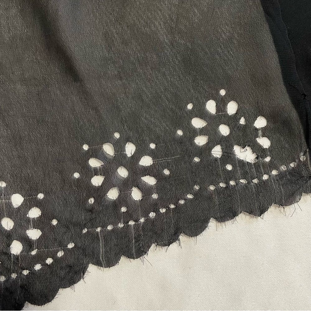 Other Ark & Co Black Sleeveless Laser Cut Back Ruffle Mini Dress Size L / US 10 / IT 46 - 8 Thumbnail