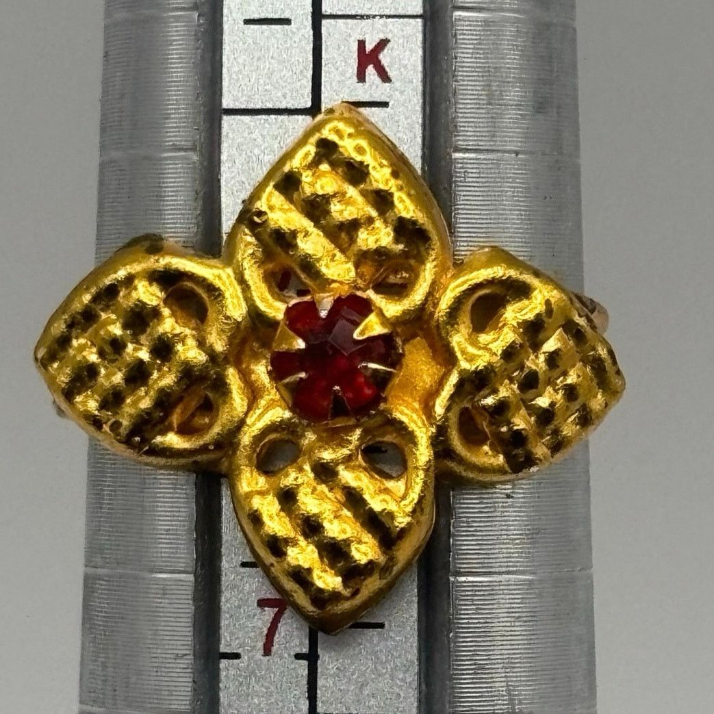Other Gold & Red Crystal Ring Size ONE SIZE - 5 Thumbnail