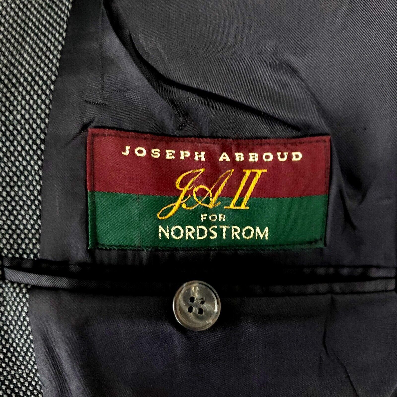 Joseph Abboud Joseph Abboud Nordstrom Wool 2 Button Blazer 40S Gray Birdse Size 40S - 7 Thumbnail