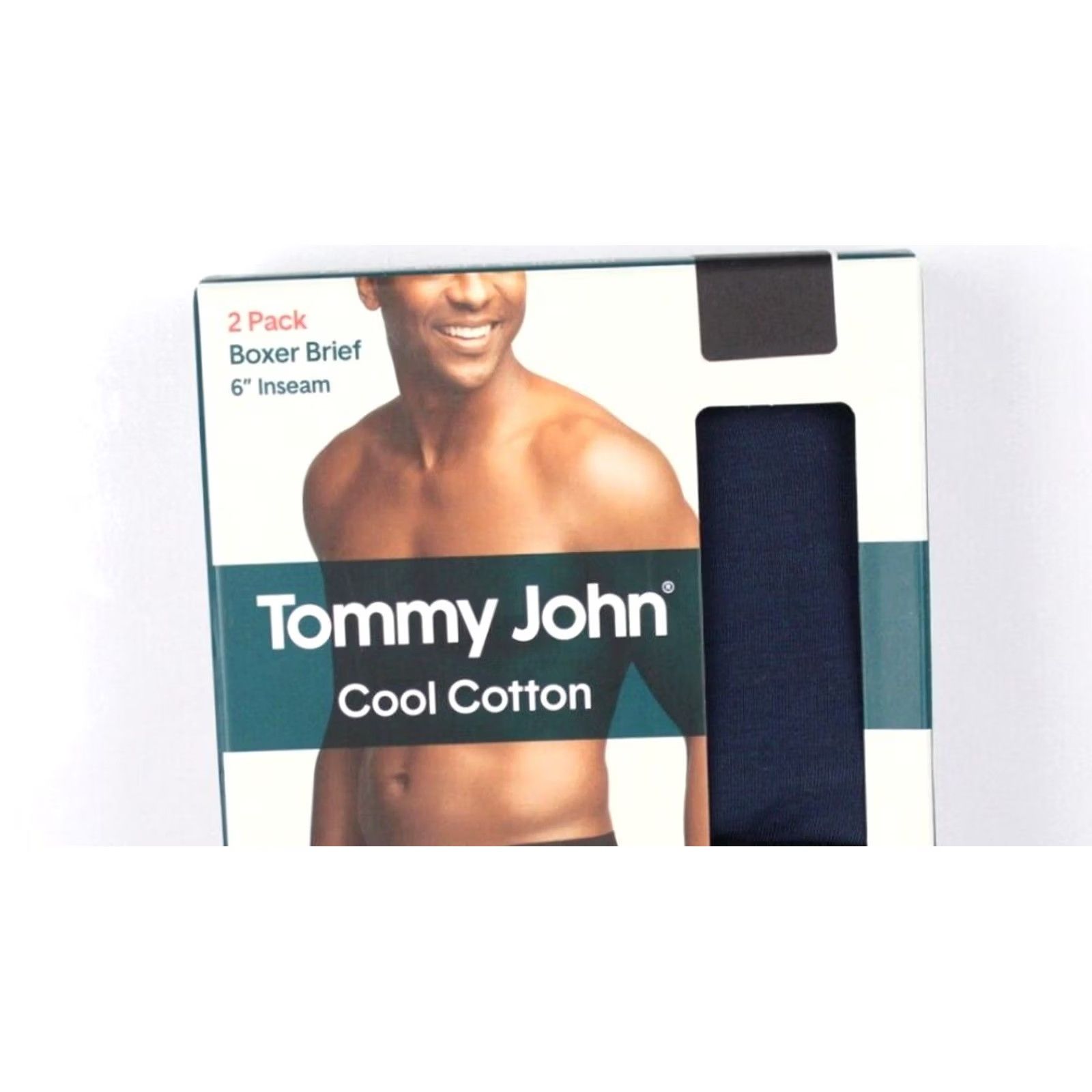 Vintage Tommy John Men's 6 Boxer Briefs 2 Pack Cool Cotton S Small Navy / Black Size 36R - 3 Thumbnail